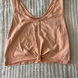 Peach Knotted Crop Top